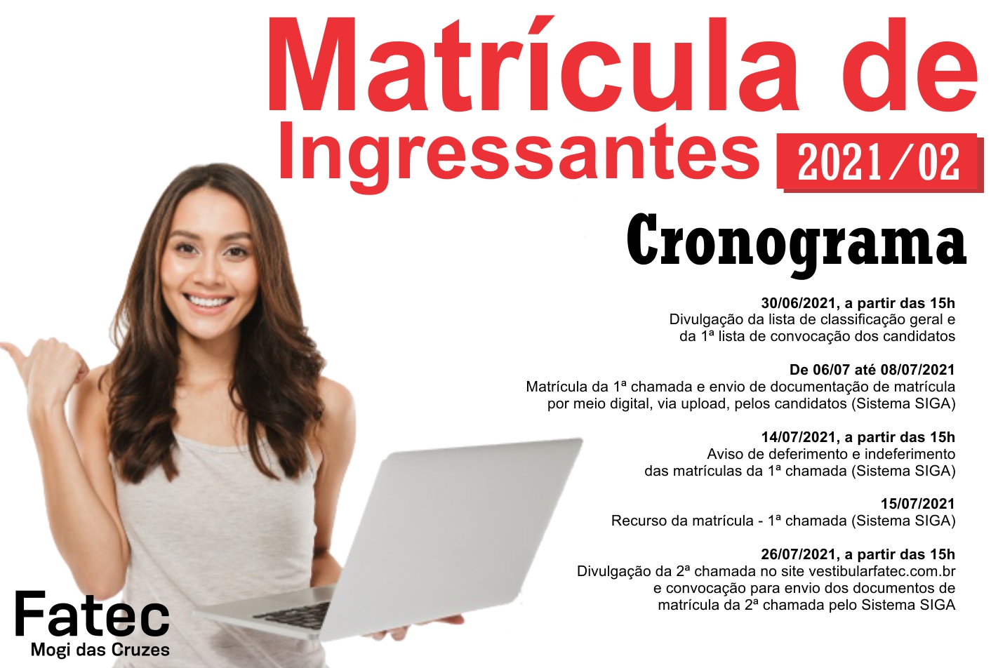 Imagem contendo informações sobre matrícula de ingressante.