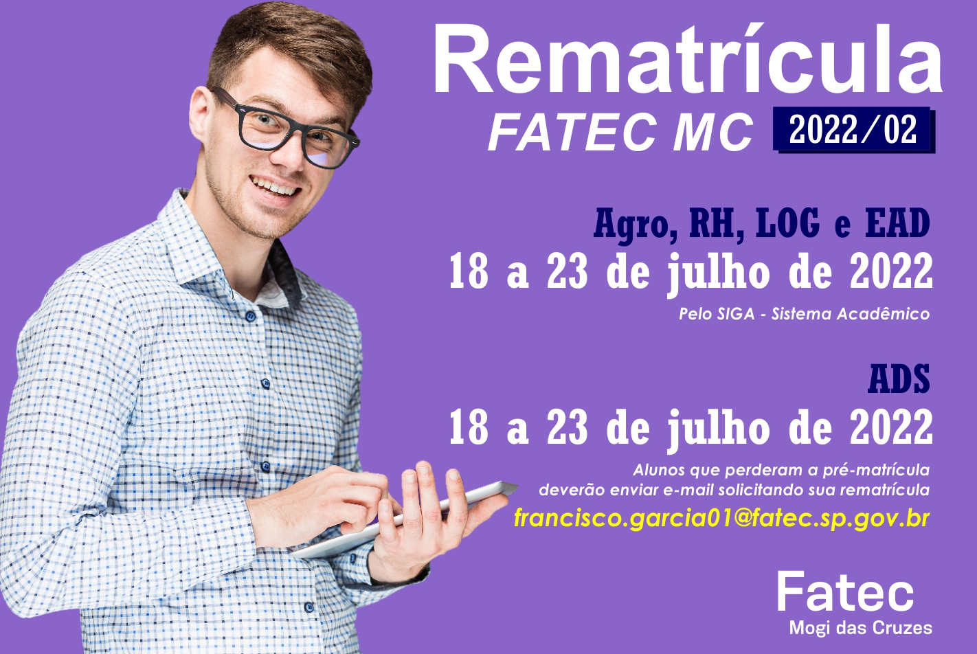 Imagem contendo informações sobre a rematrícula.