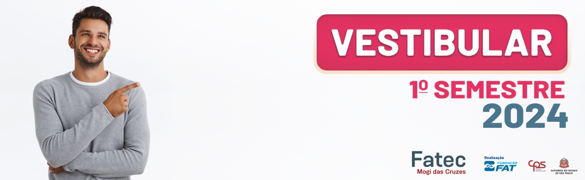 Imagem contento informação sobre o vestibular 1º semestre de 2024.