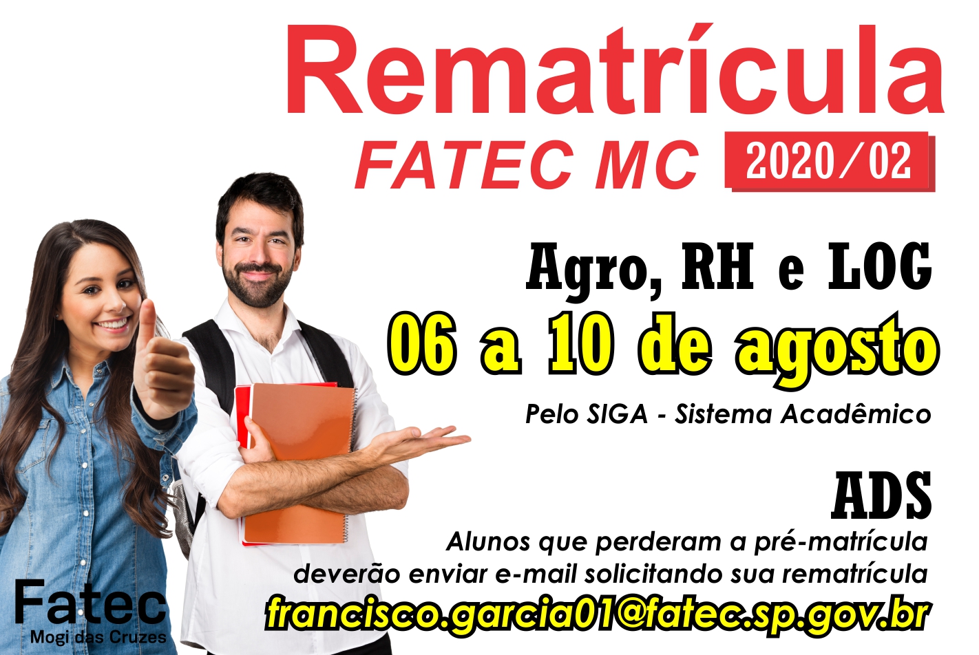 Imagem contendo informações sobre a rematrícula.