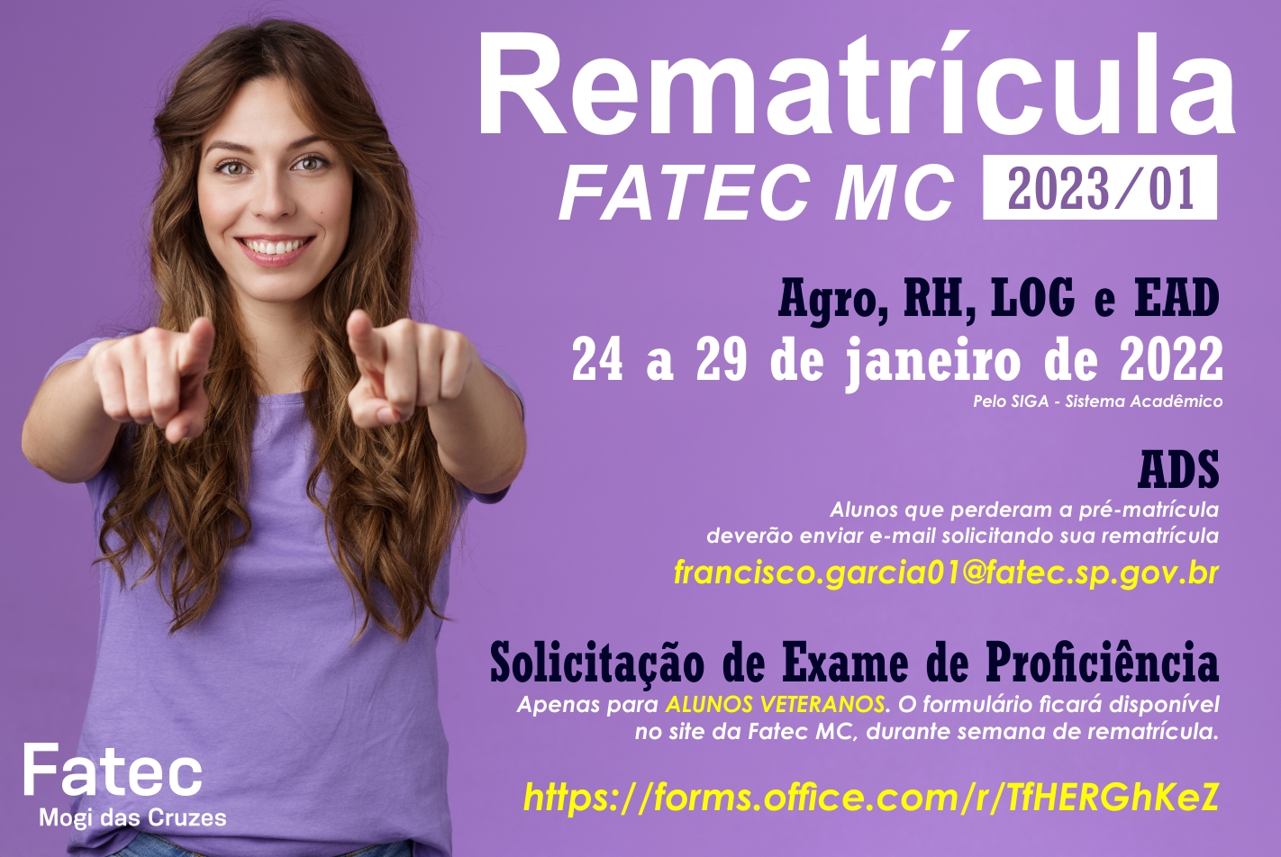 imagem contendo informações sobre rematrícula.