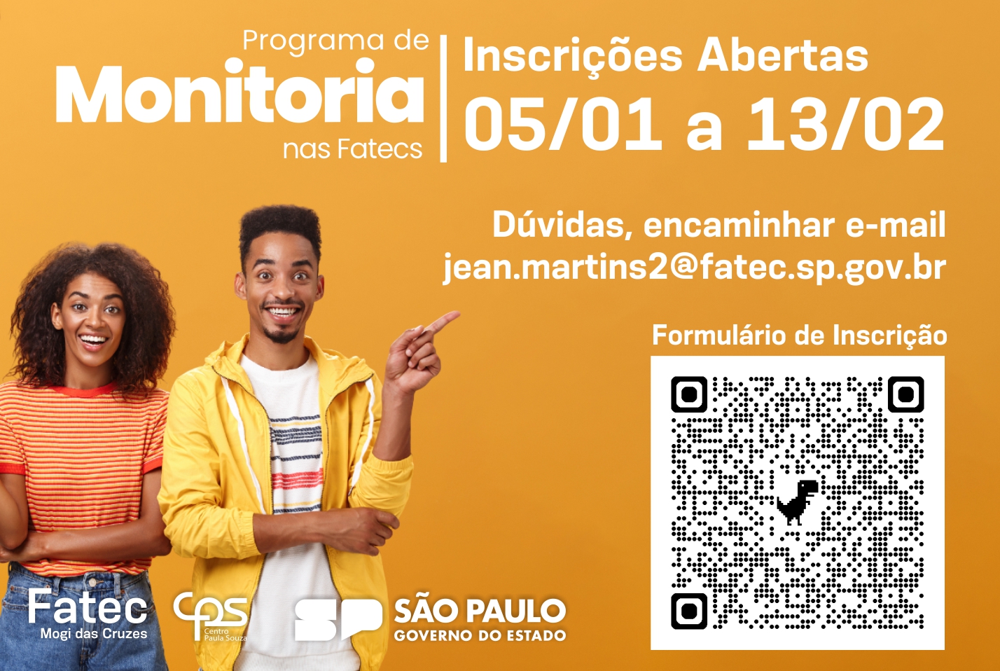 Imagem contendo informações sobre monitoria.