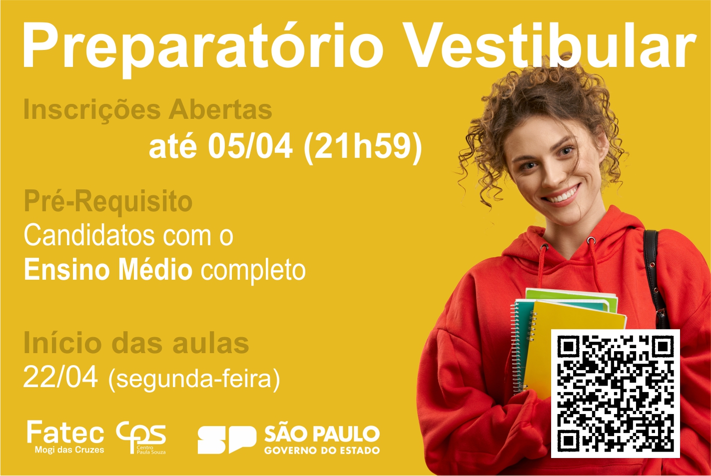 Imagem contendo informações sobre prepartório do vestibular.