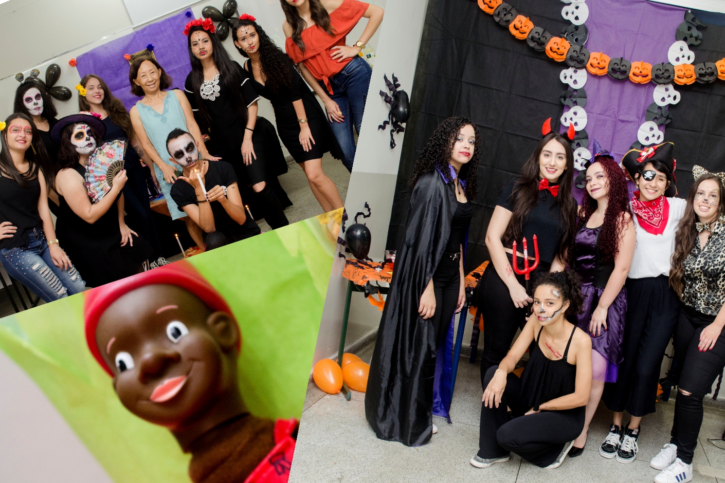 Imagem mostrando alunos em evento de halloween na Fatec MC.