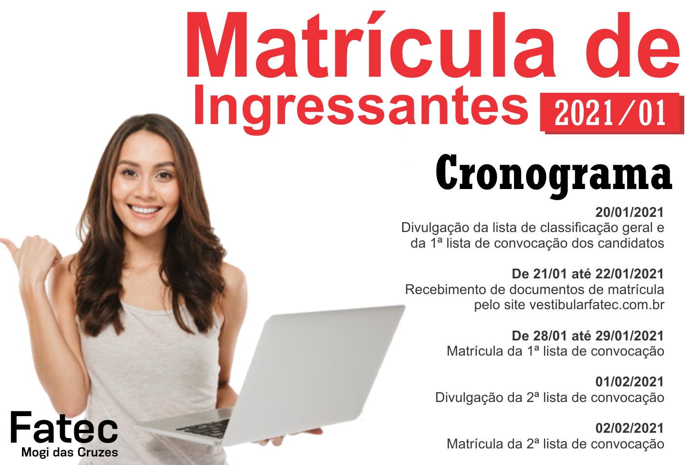 Imagem contendo informação sobre matrícula.