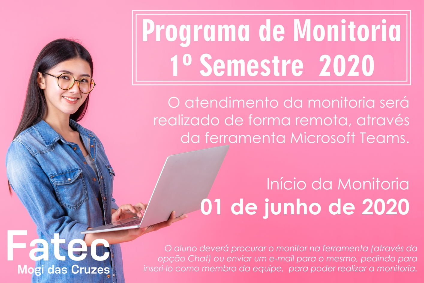 Imagem contendo informações sobre o programa de monitoria